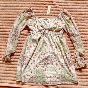 Cutest Spring Dress! Floral Coquette Mini Dress